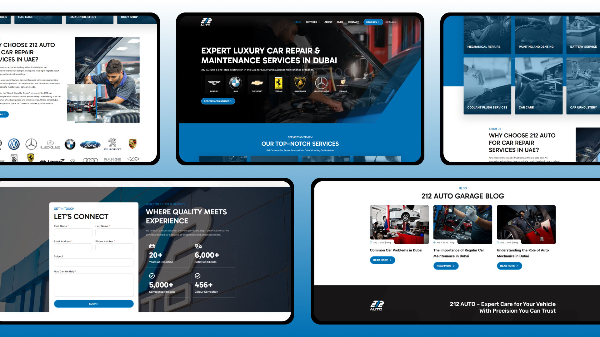 212 AUTO website — designed and built by Telsa Media