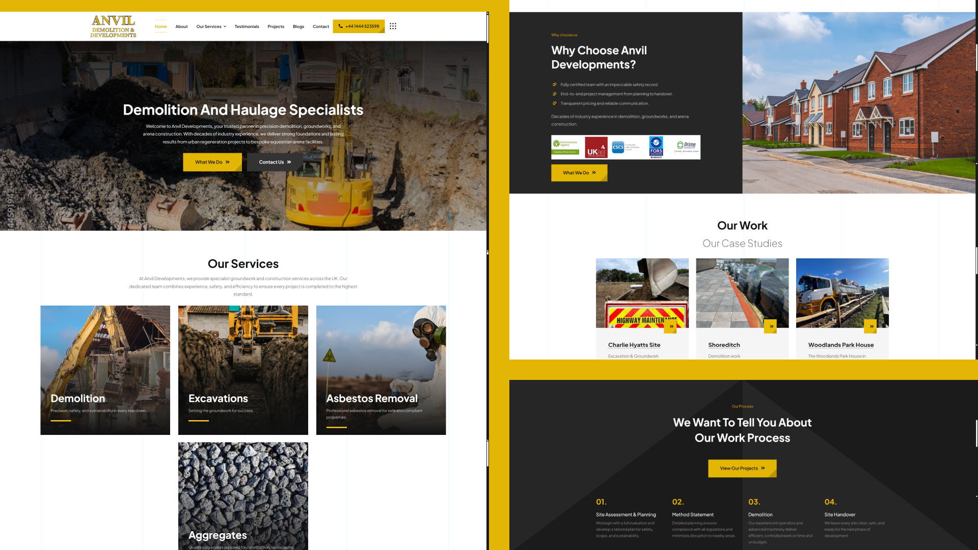 Anvil Developments website — designed and built by Telsa Media