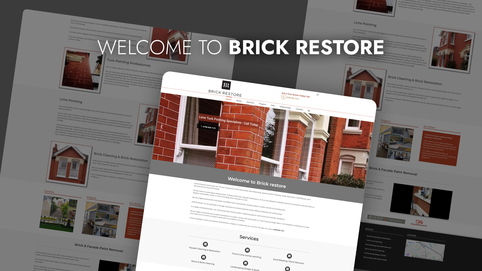 Brick Restore website — designed and built by Telsa Media