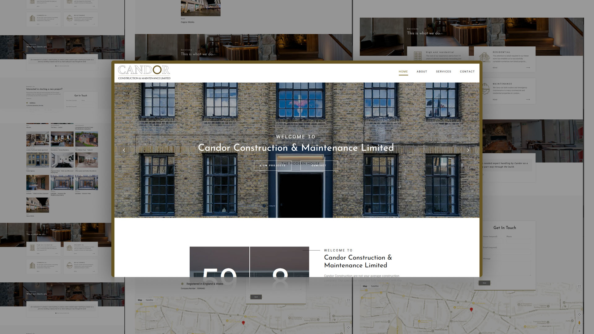 Candor Construction website