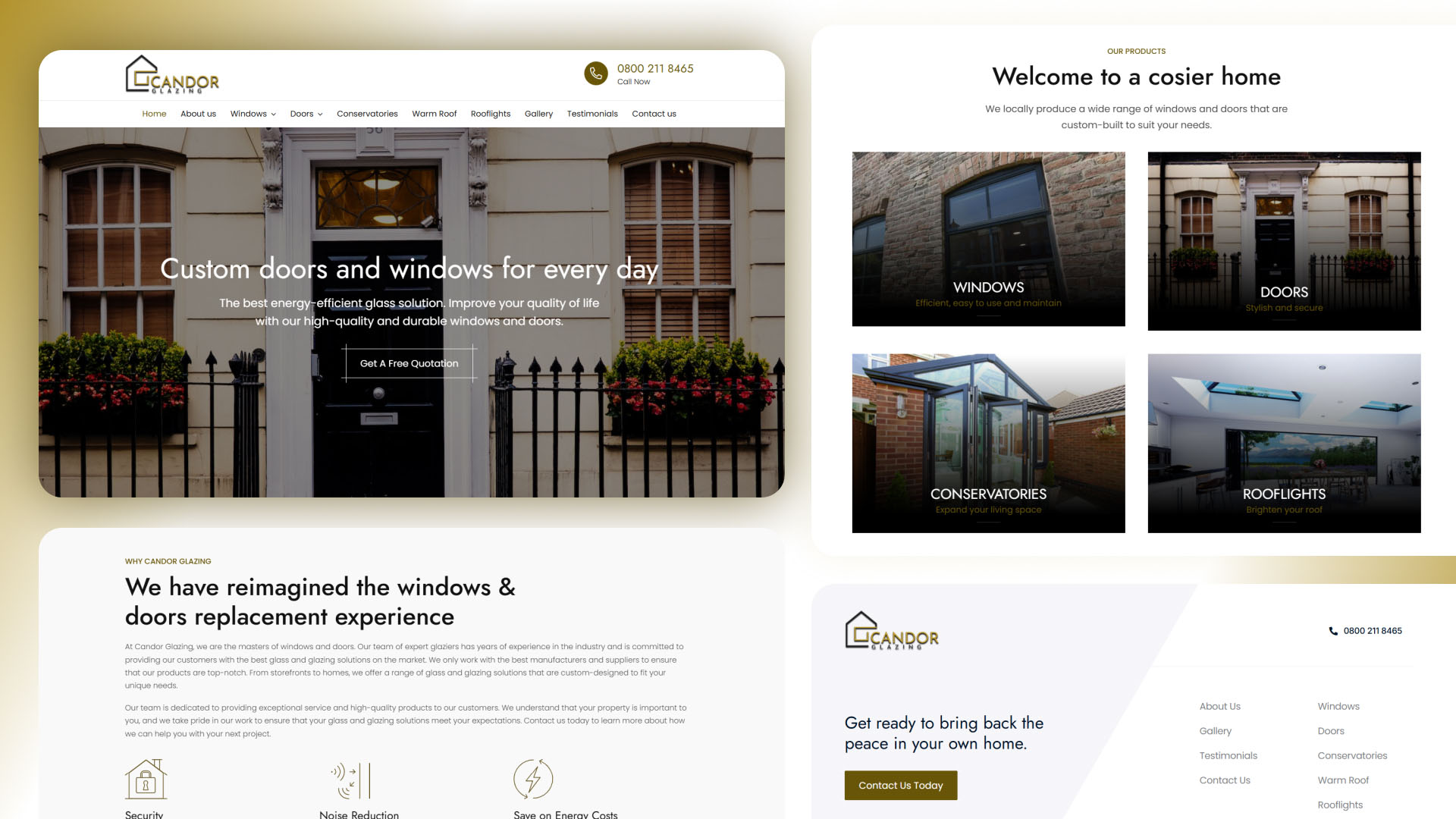 Candor Glazing website — designed and built by Telsa Media
