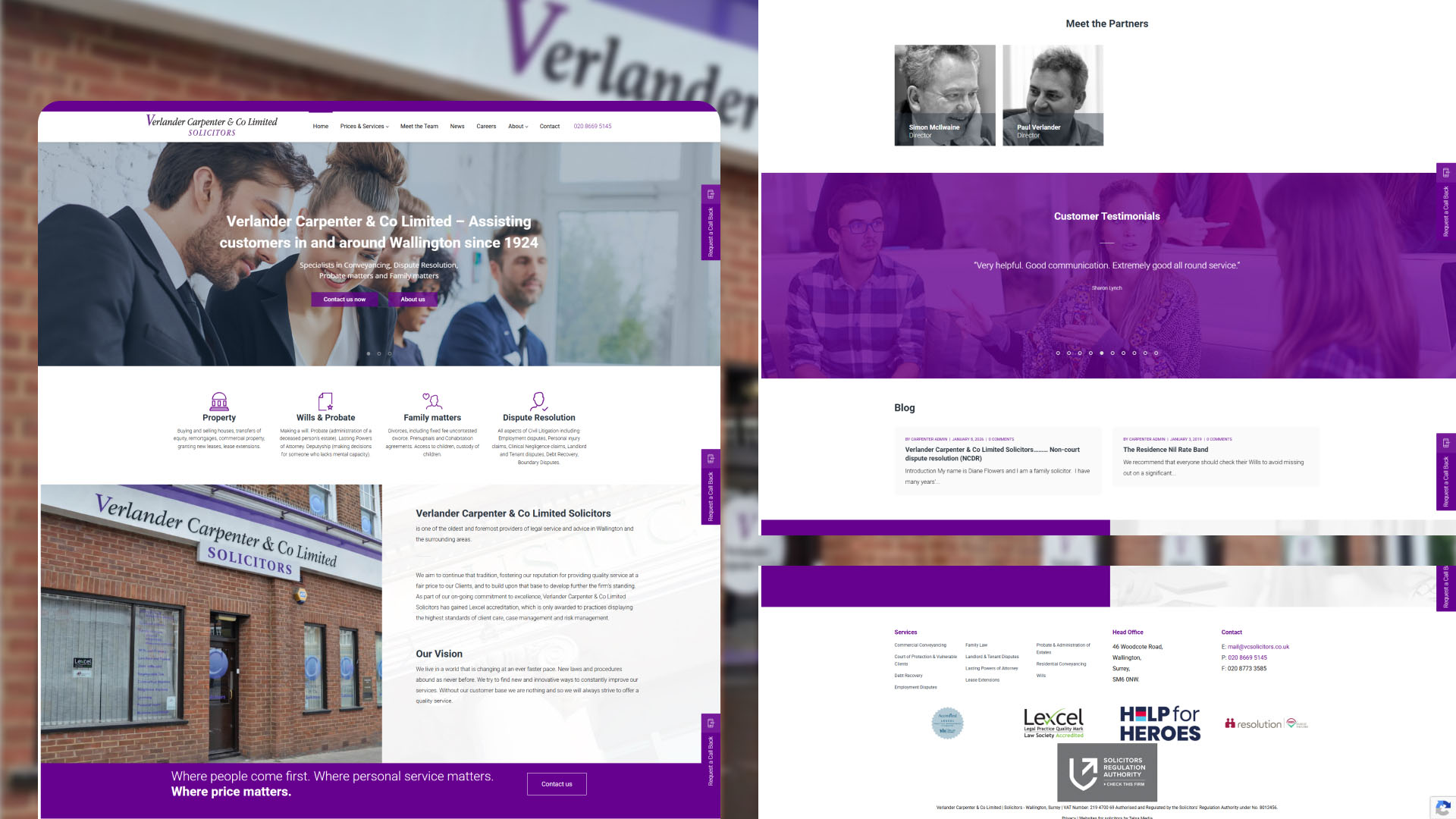 Carpenters Solicitors website