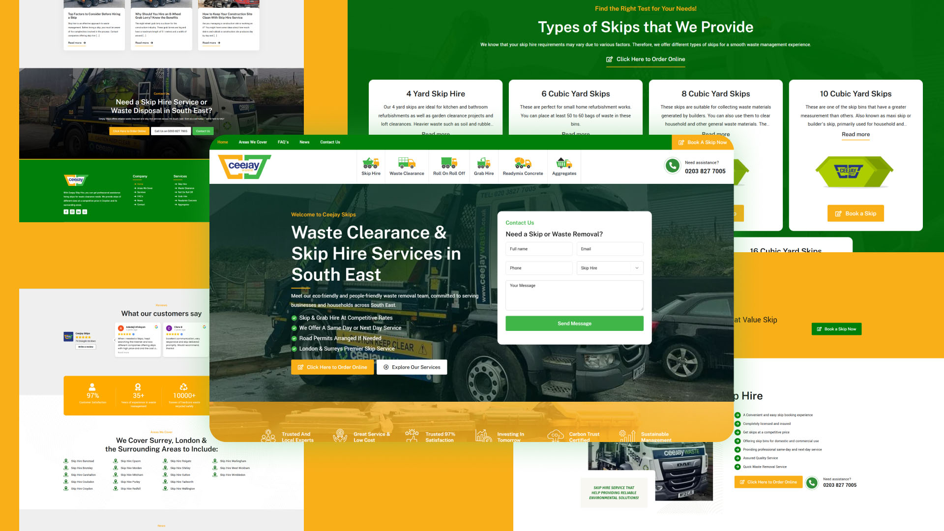Ceejay Skips website — designed and built by Telsa Media