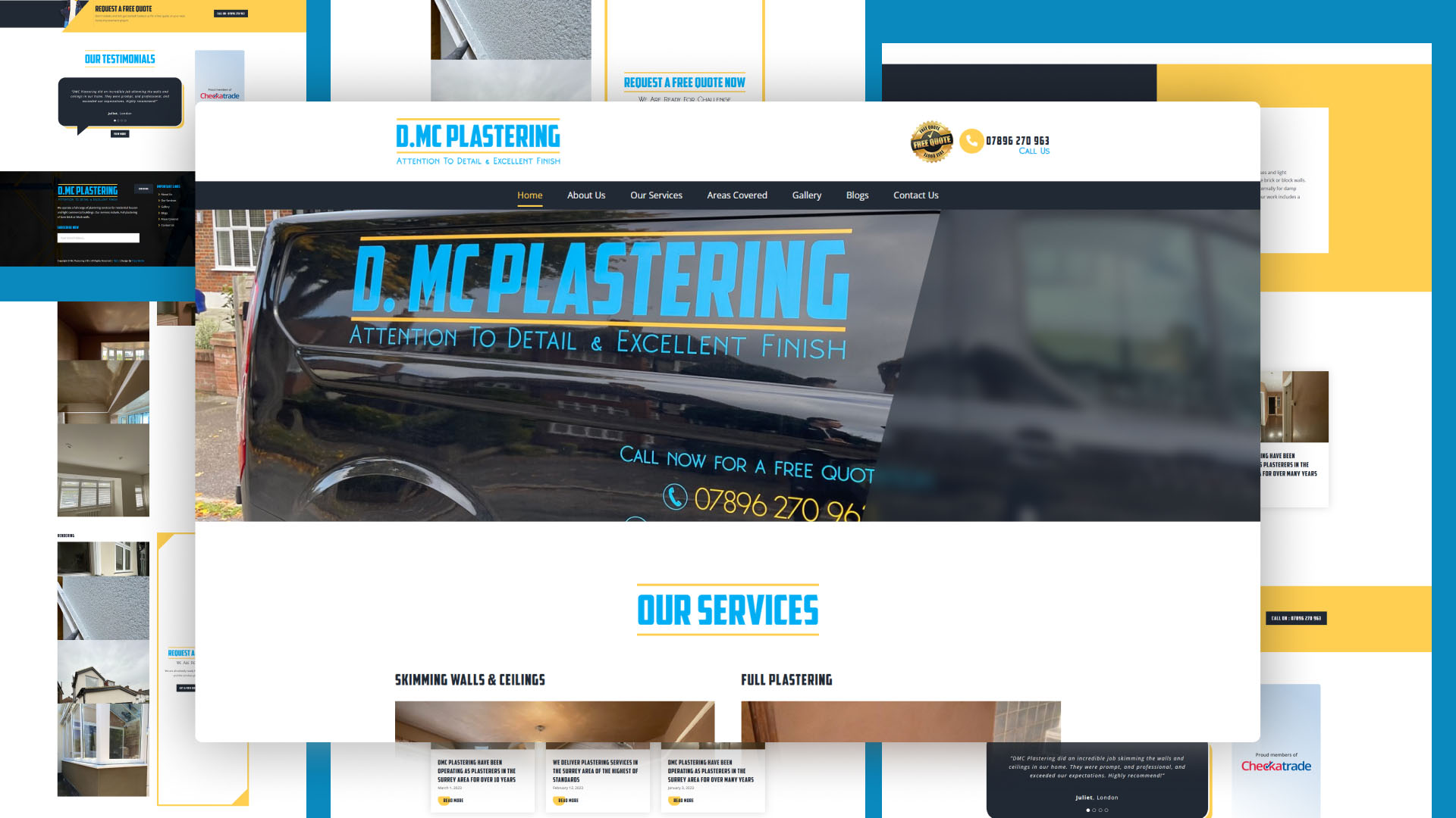 DMC Plastering website — designed and built by Telsa Media