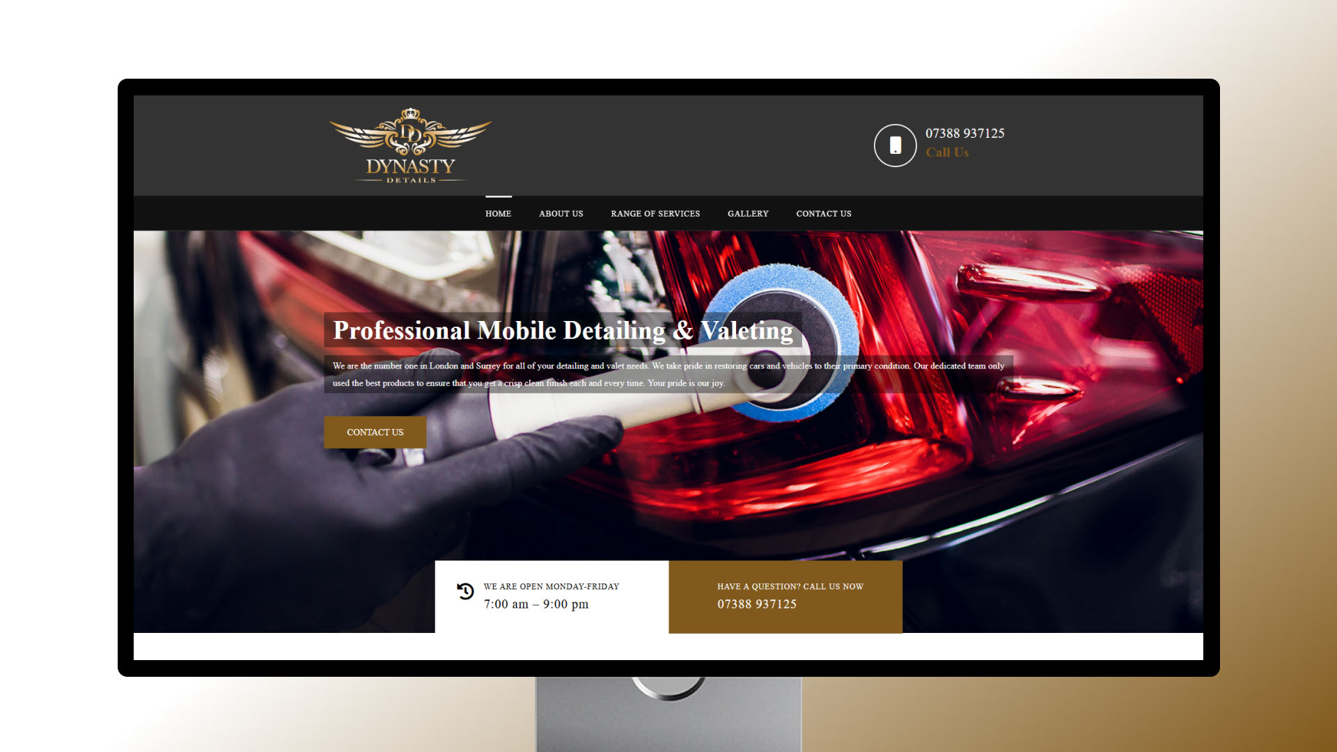 Dynasty Detailing website — designed and built by Telsa Media