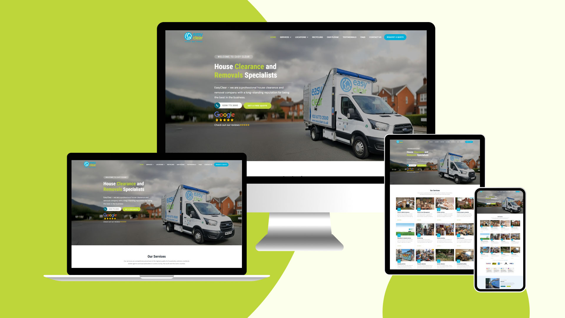 Easy Clear website — designed and built by Telsa Media