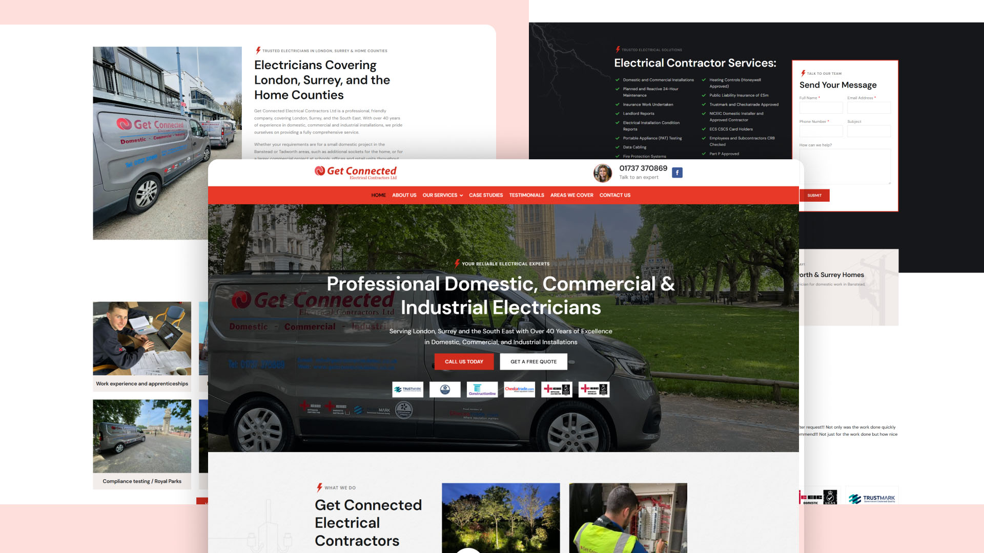 Get Connected Elec website — designed and built by Telsa Media