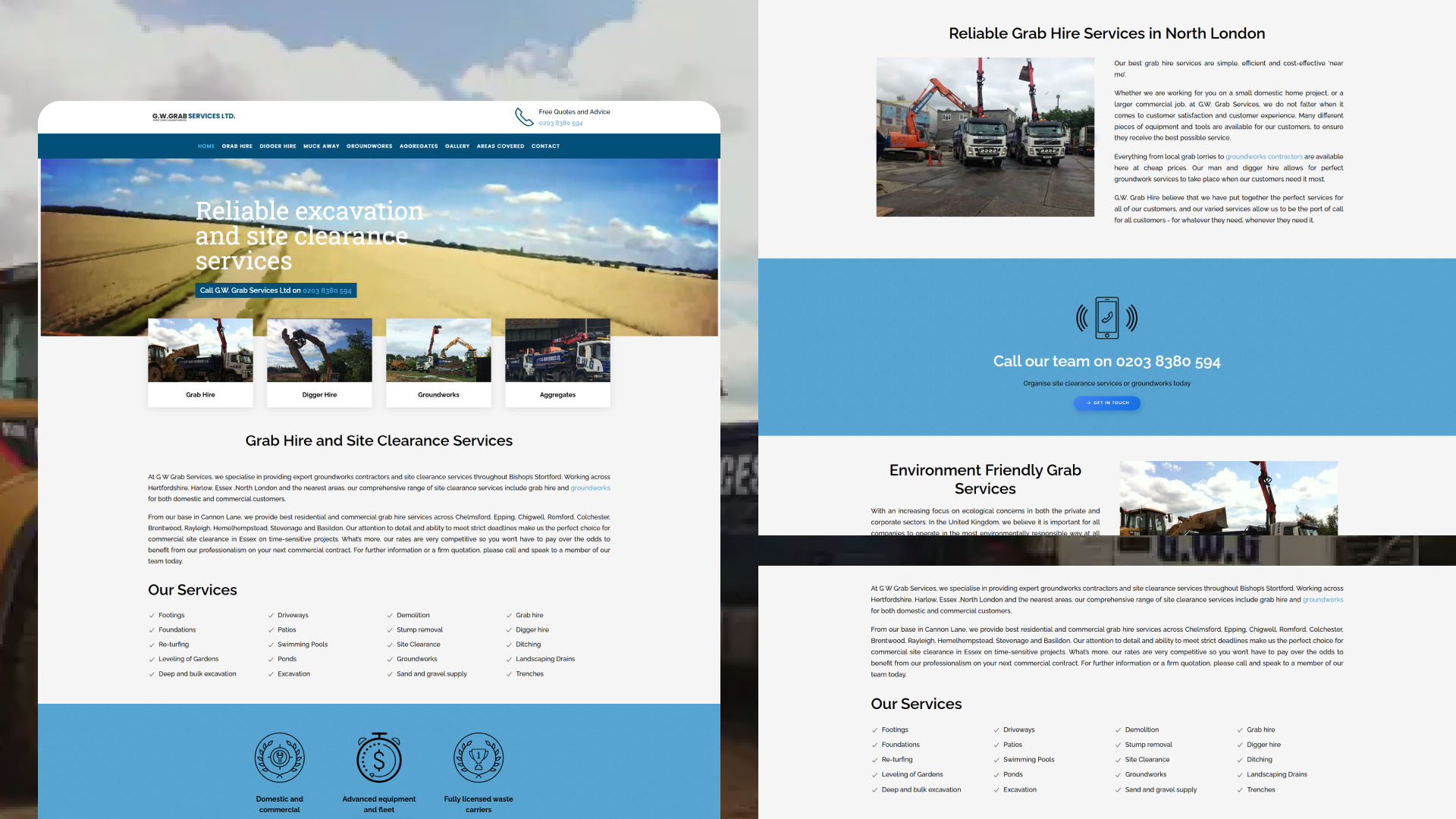 GW Grab Services website