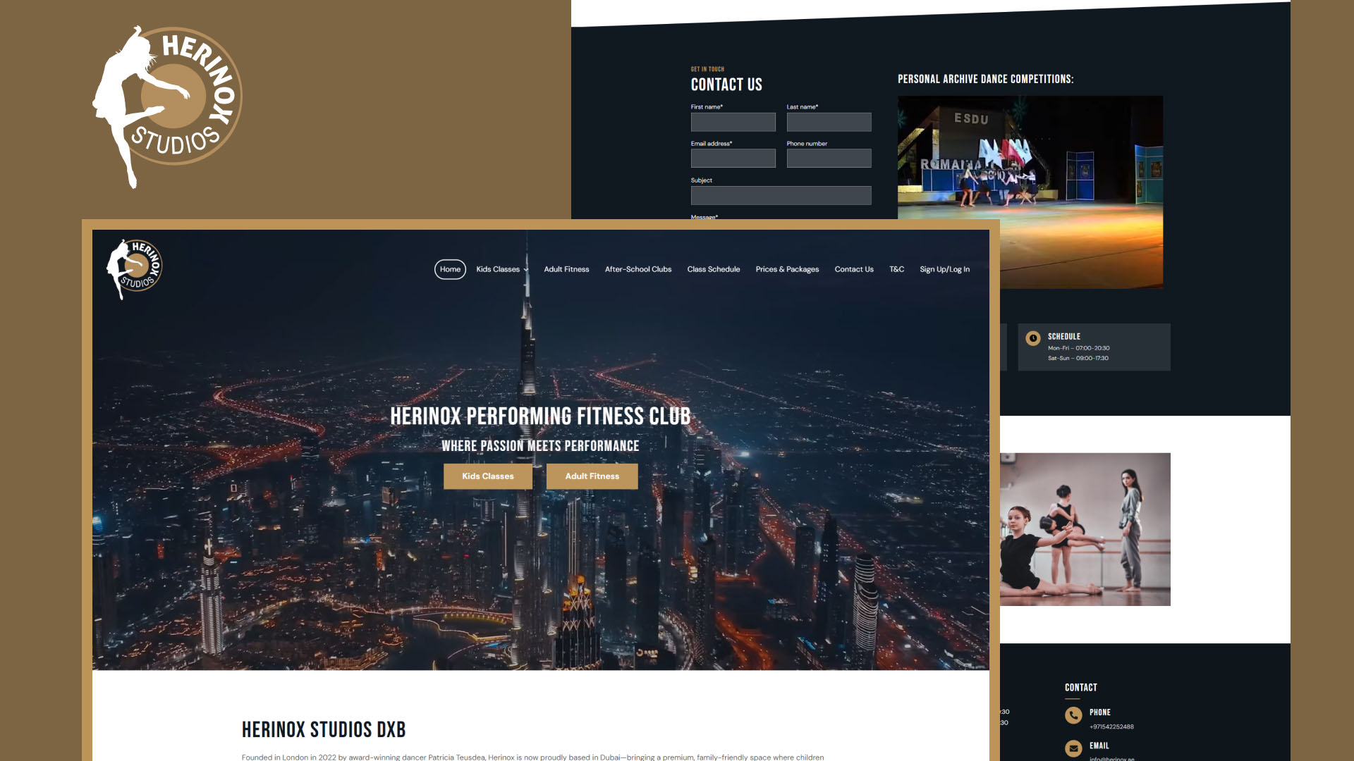 Herinox Performing Fitness Club website