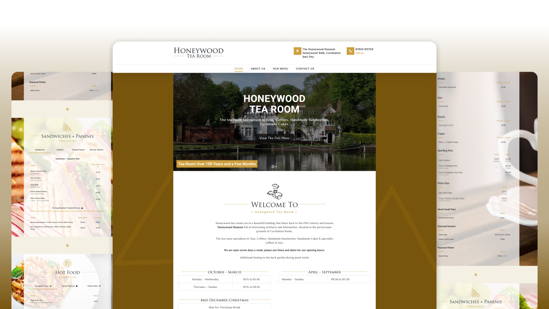 Honeywood Tea Room website