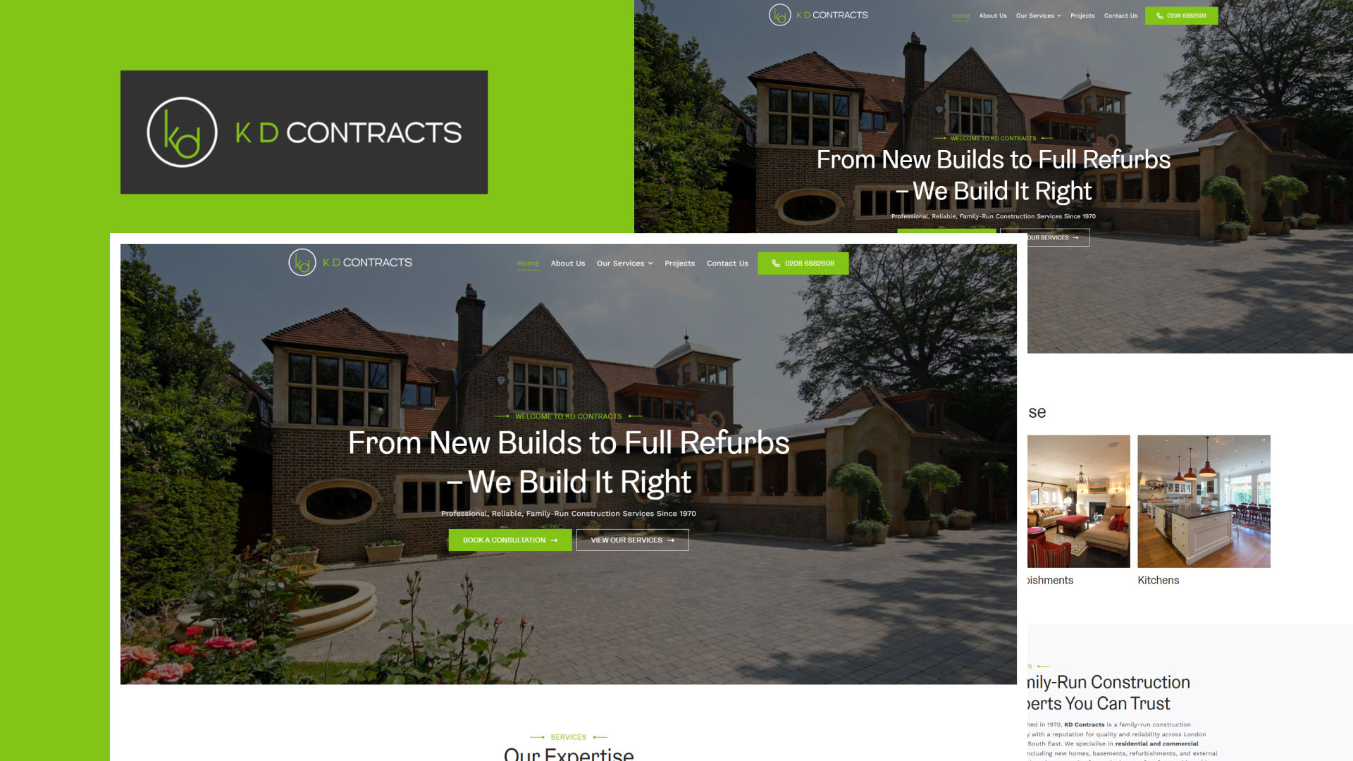 KD Contracts website