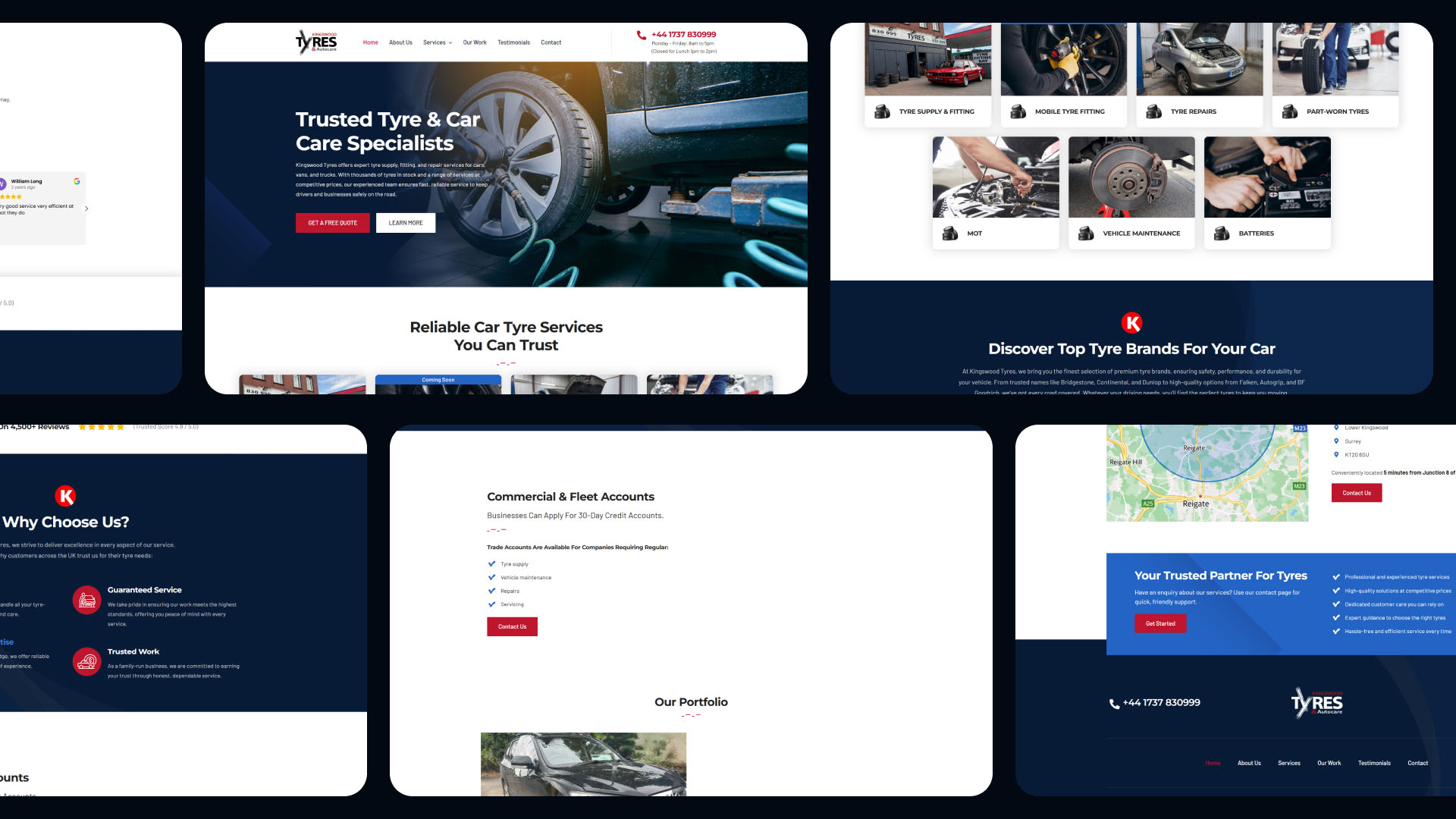 Kingswood Tyres website — designed and built by Telsa Media