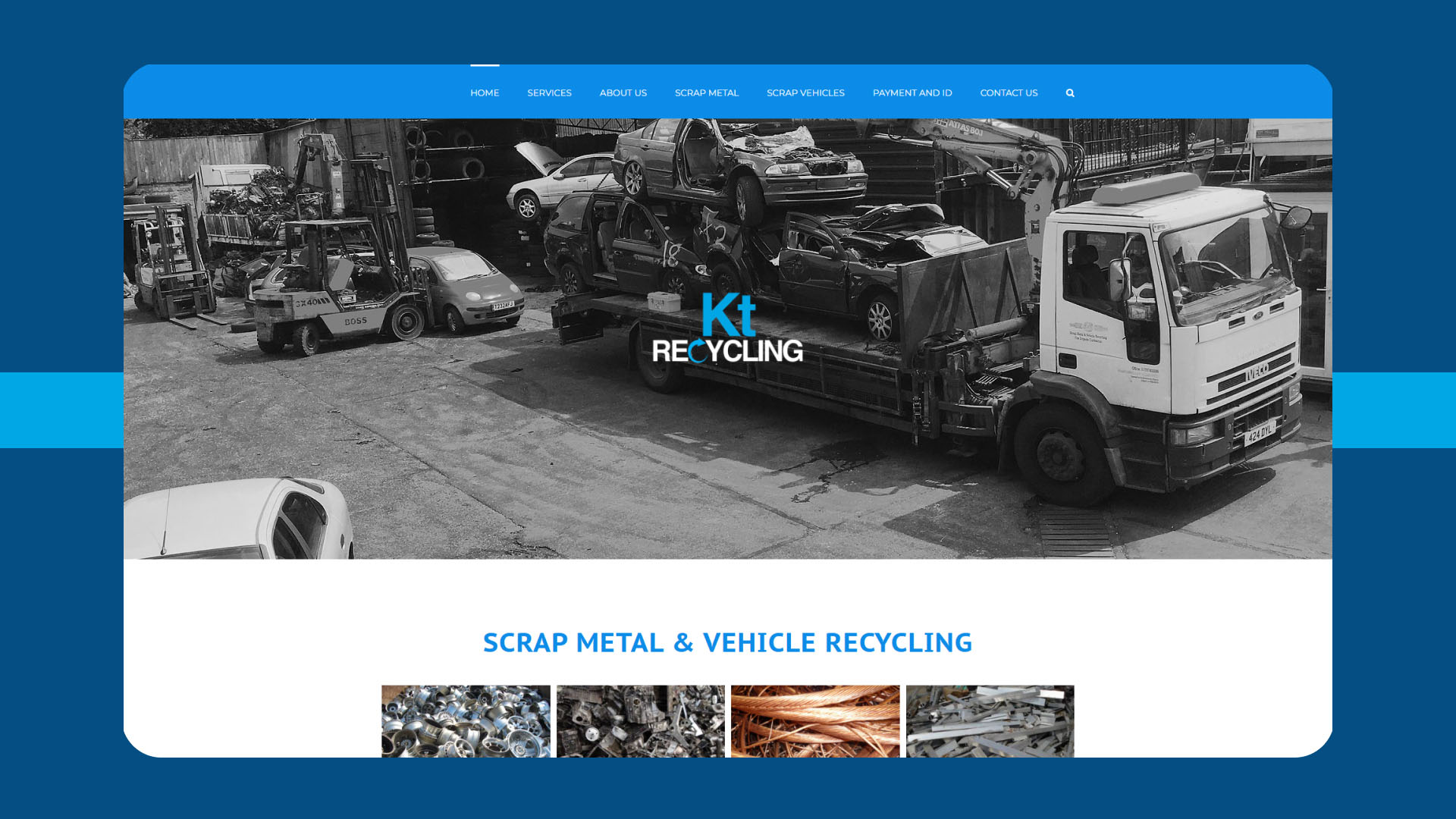 KT Recycling website — designed and built by Telsa Media