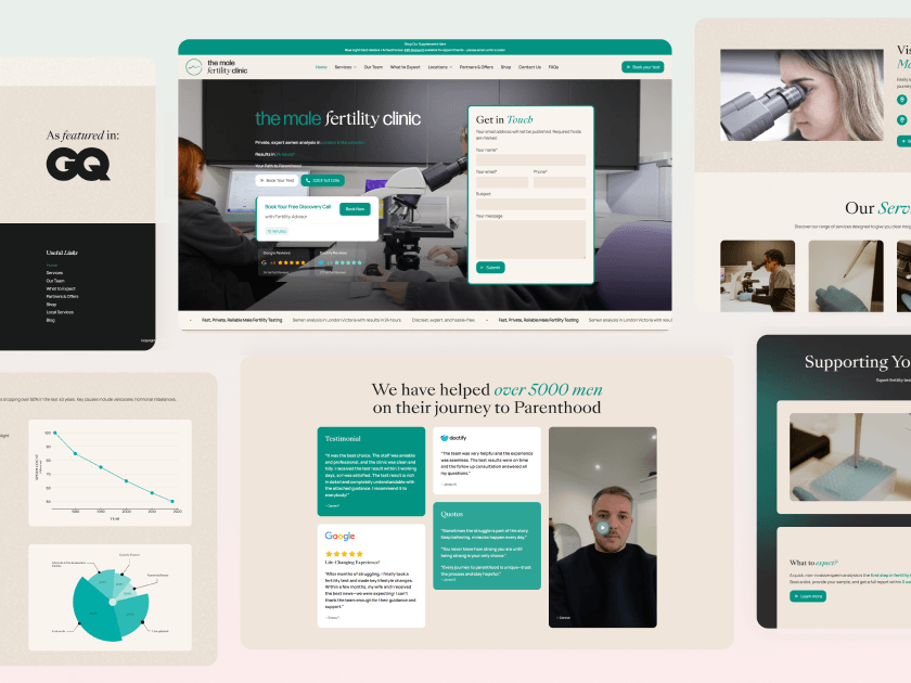 The Male Fertility Clinic website homepage