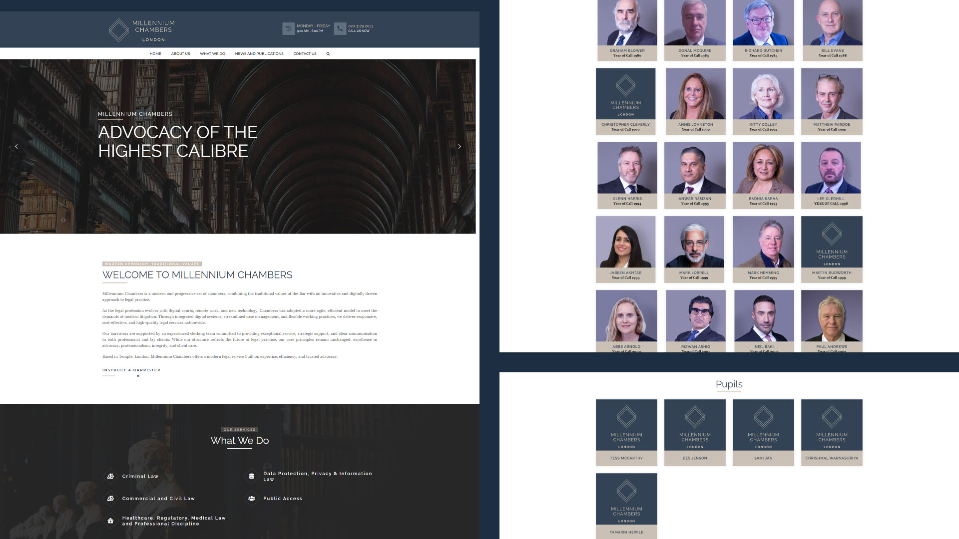 Millennium Chambers website — designed and built by Telsa Media