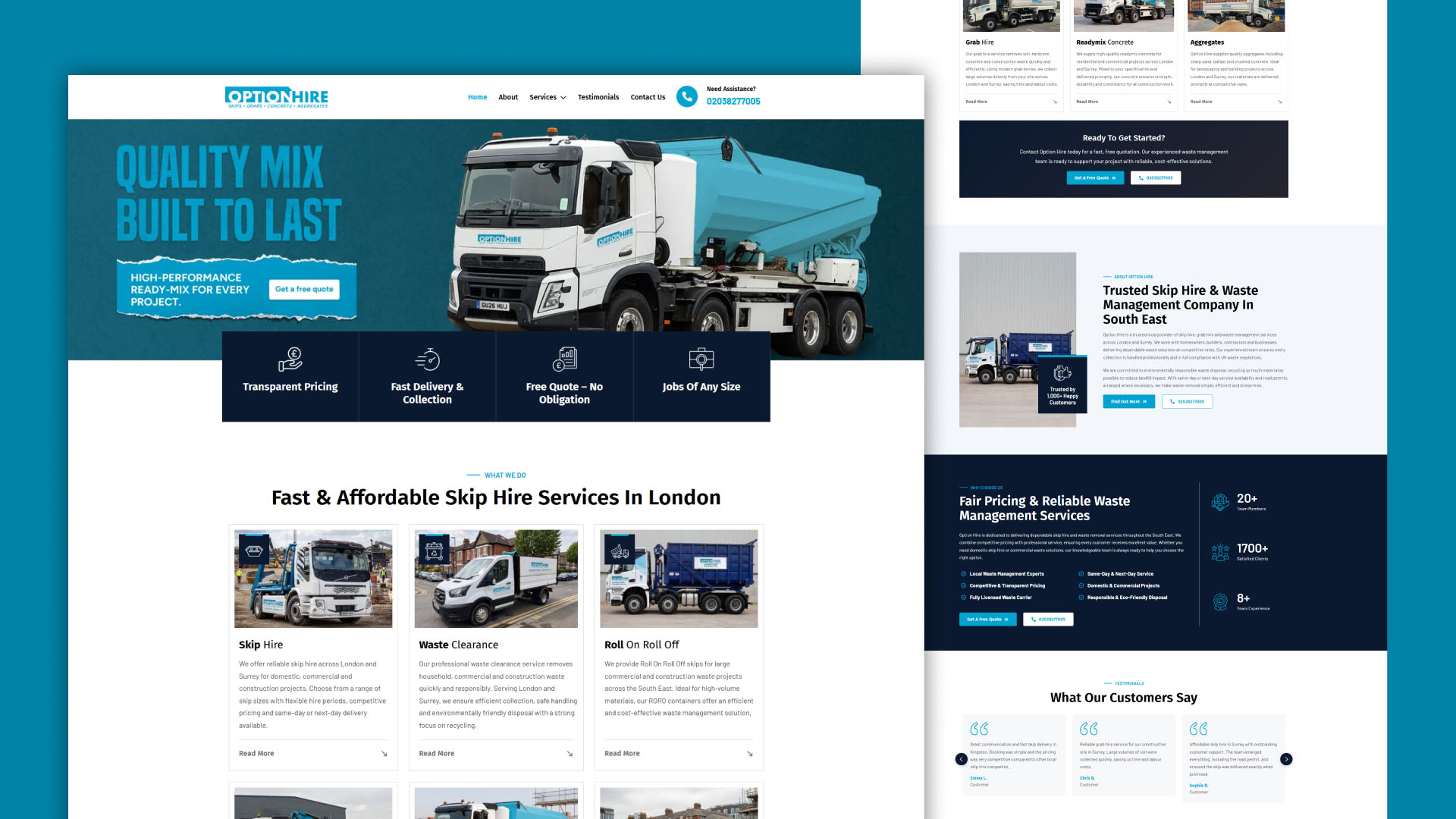 Option Hire website — designed and built by Telsa Media