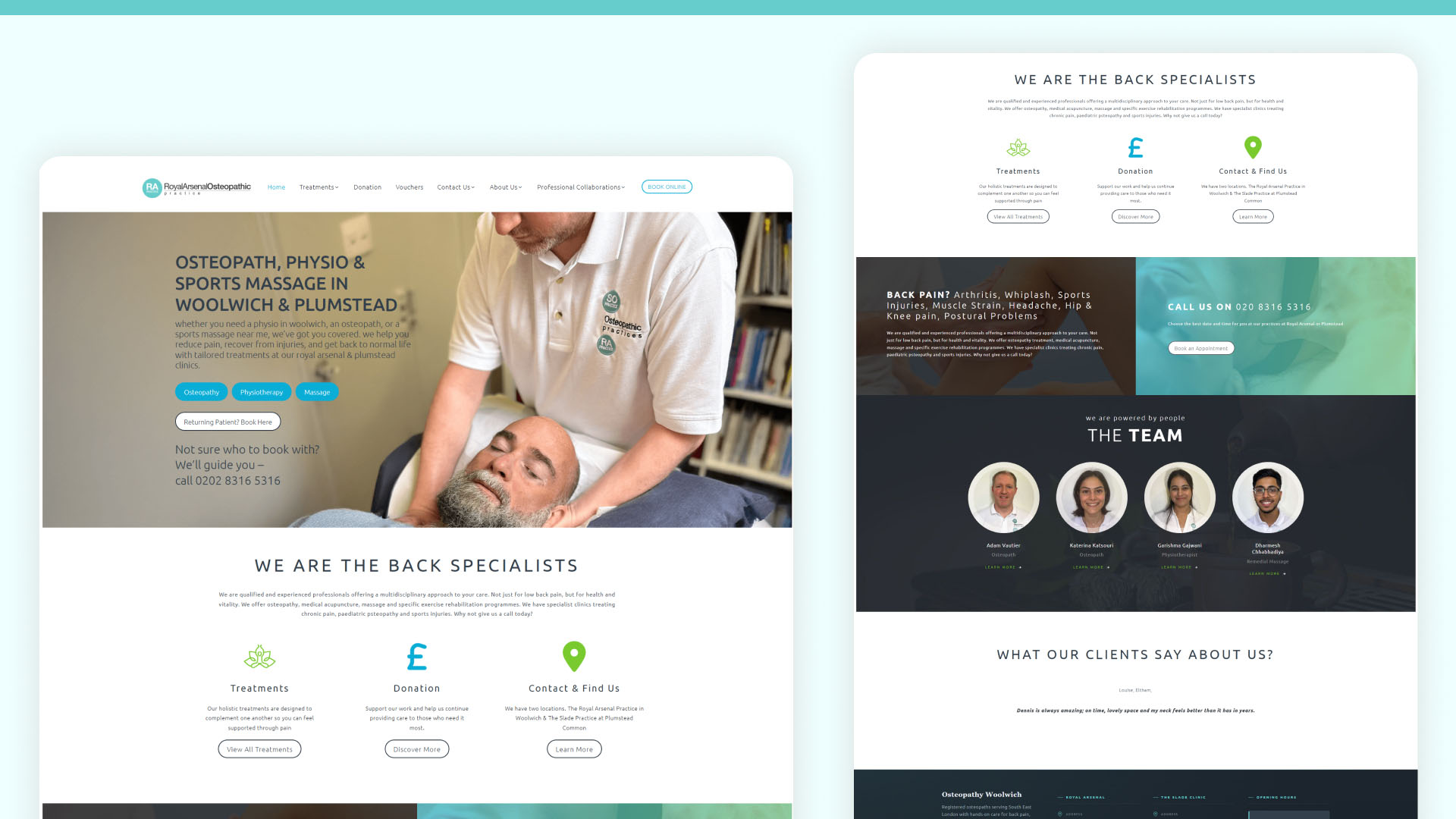 Osteopathy Woolwich website