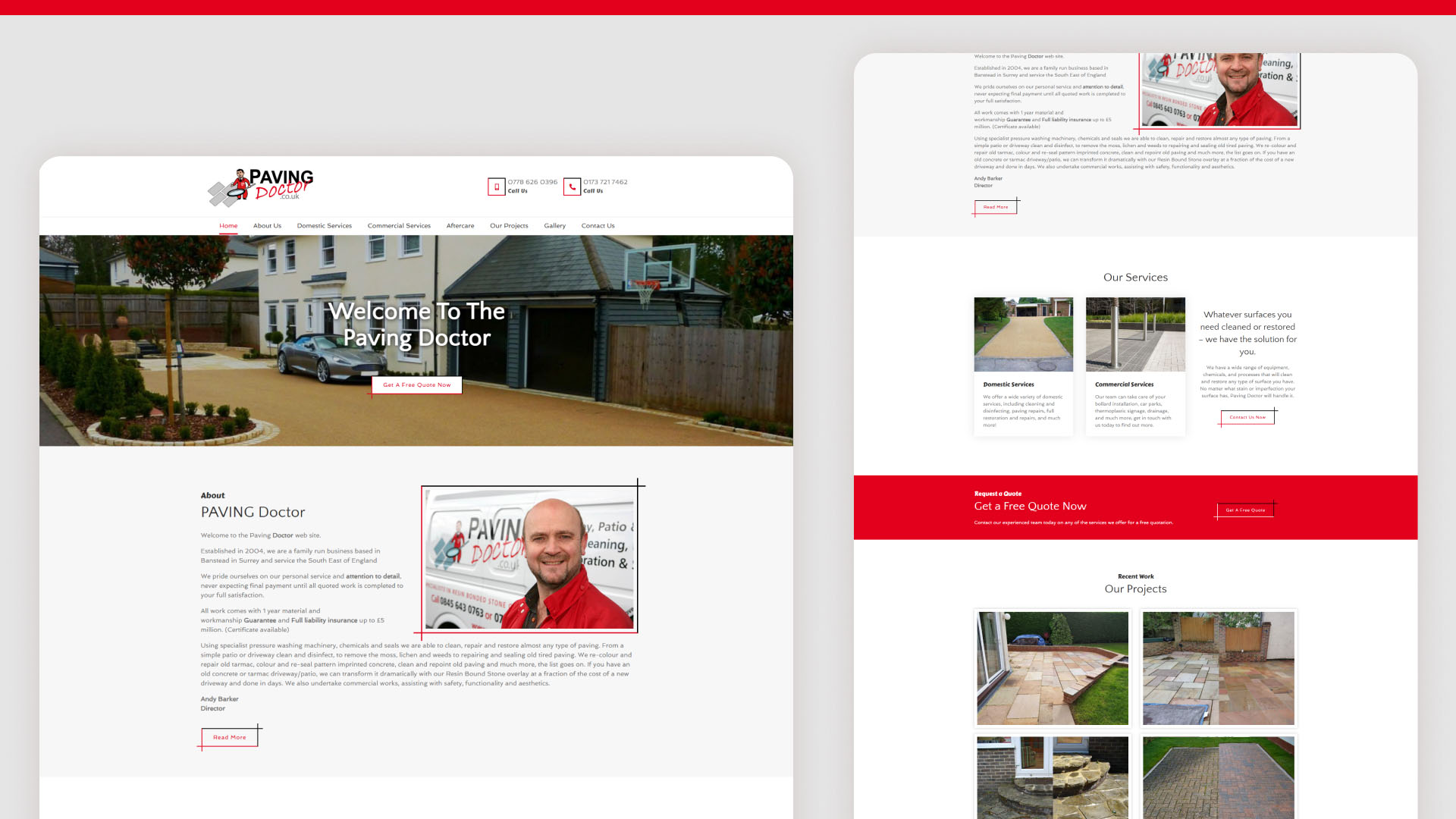 The Paving Doctor website