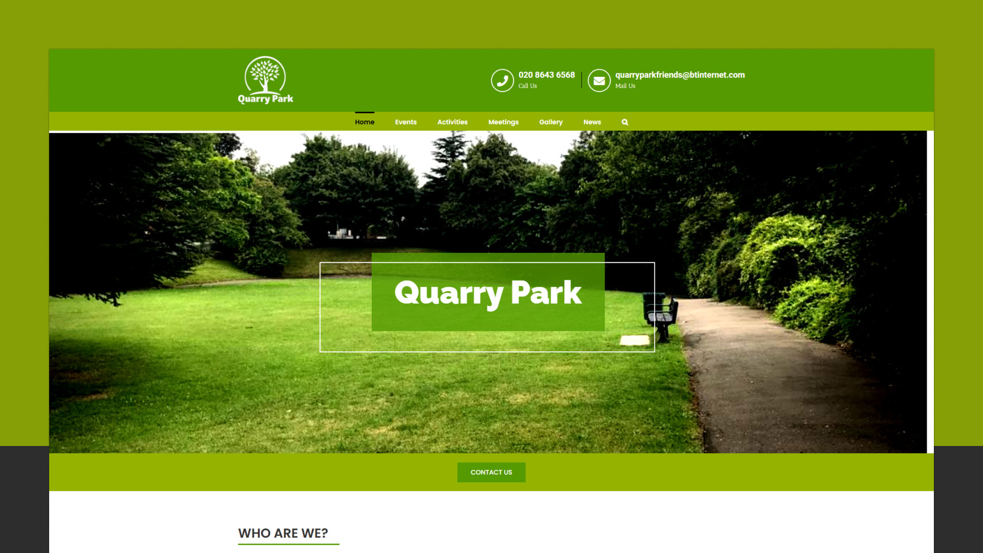 Quarry Park website — designed and built by Telsa Media