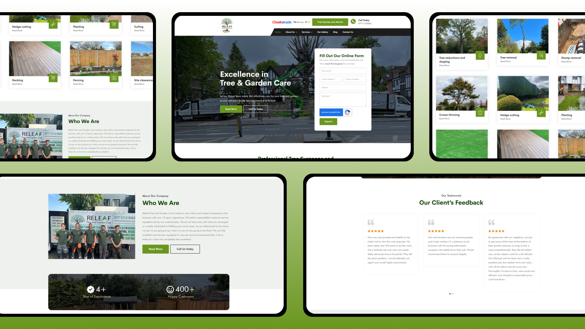 Releaf Tree & Garden Care website