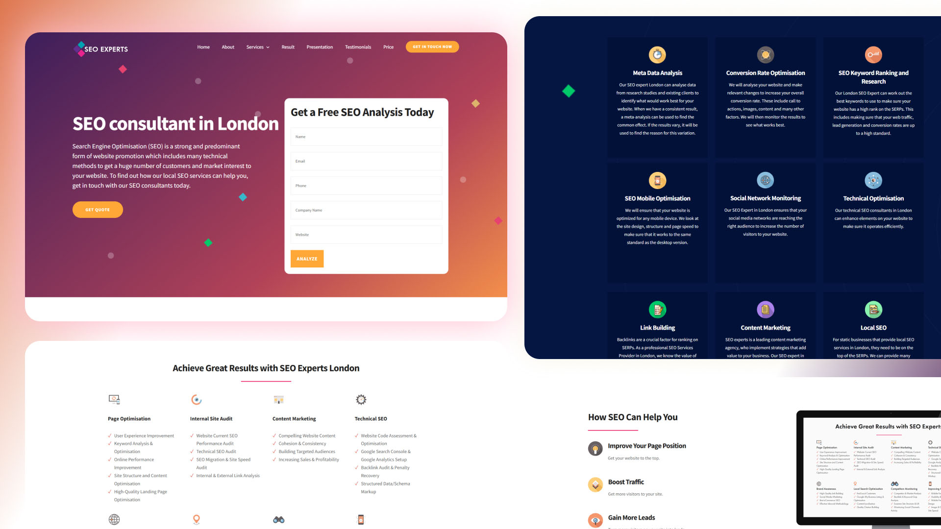 SEO Experts website — designed and built by Telsa Media