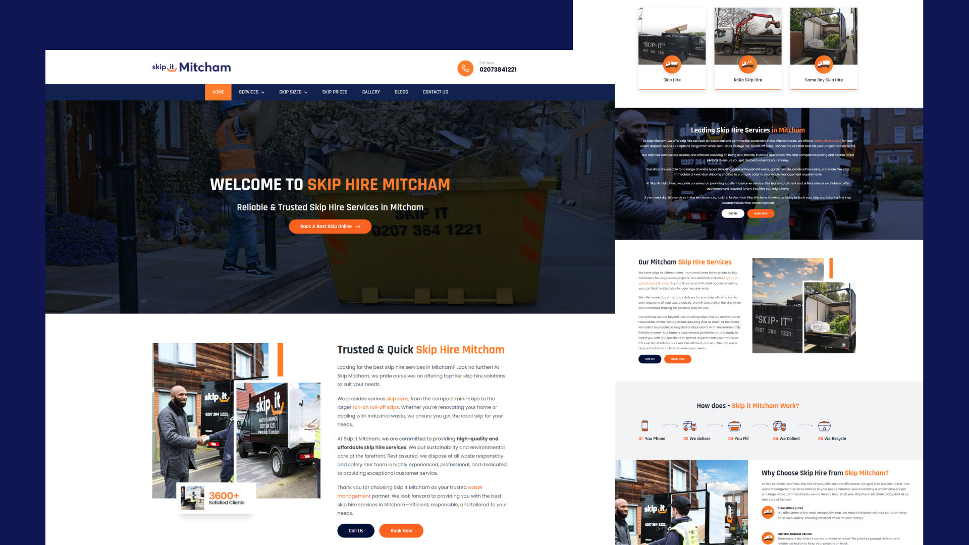 SKIP HIRE MITCHAM website — designed and built by Telsa Media