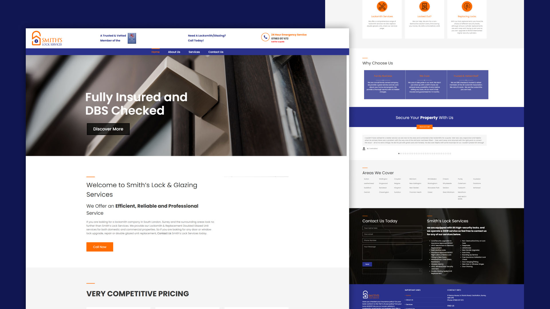Smiths Lock Services website