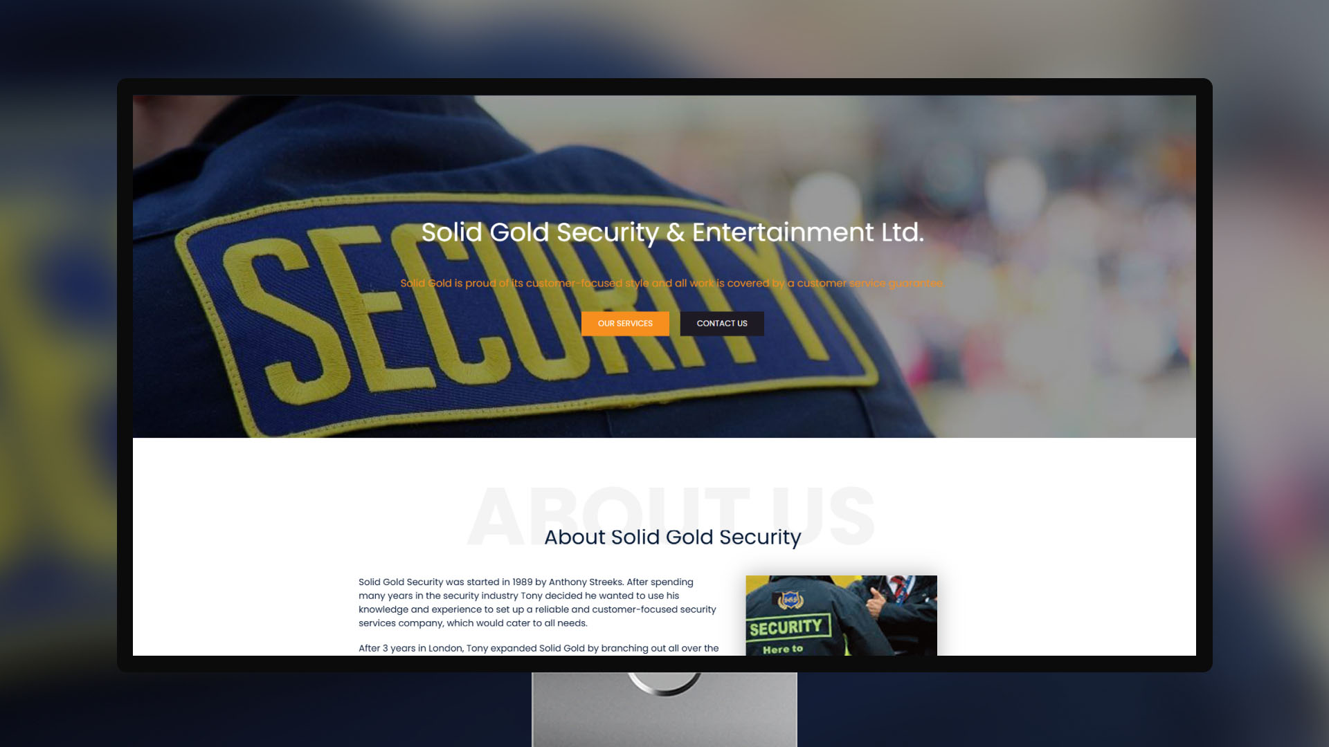 Solidgold Security website — designed and built by Telsa Media