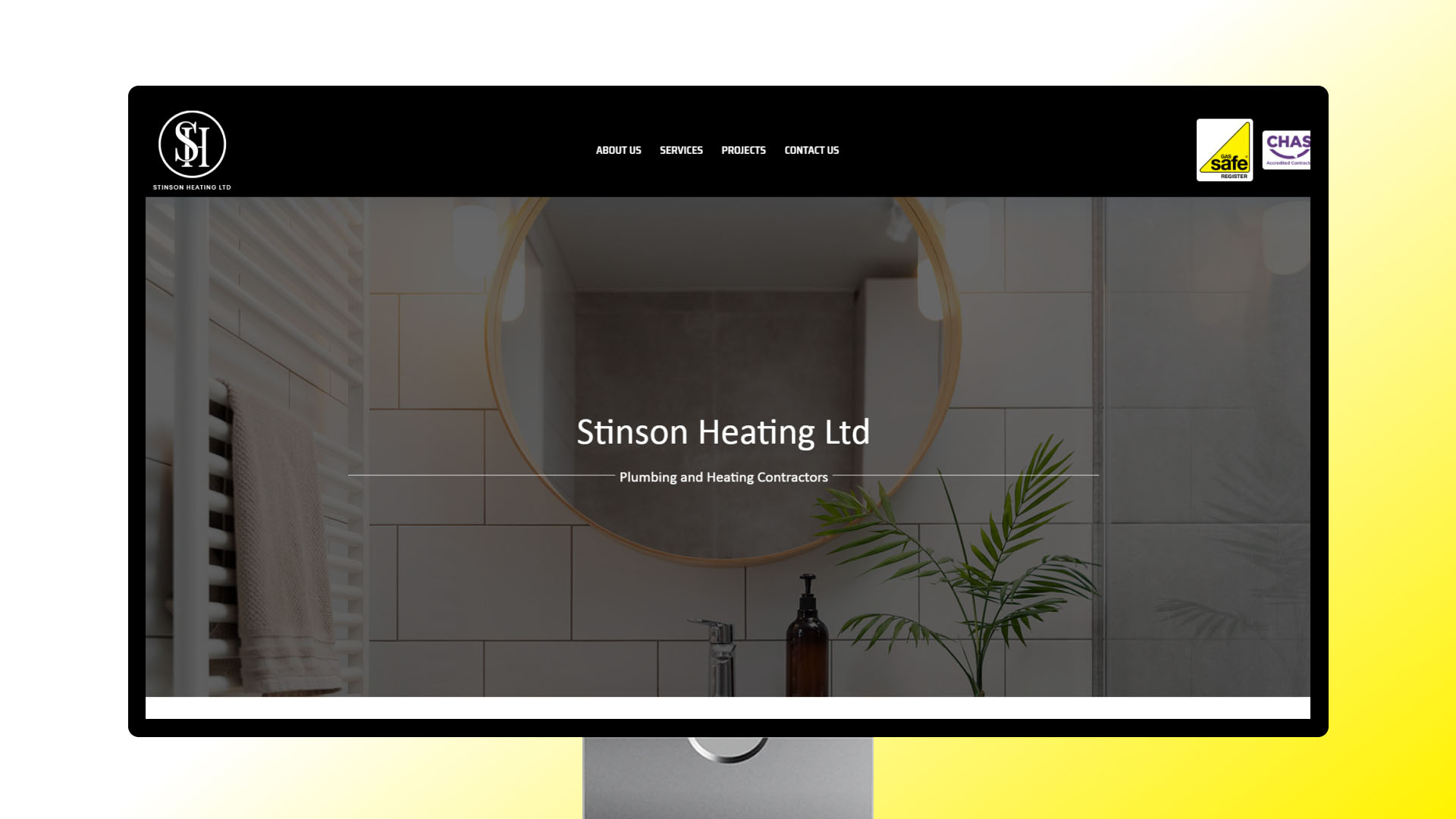 Stinson Heating website — designed and built by Telsa Media