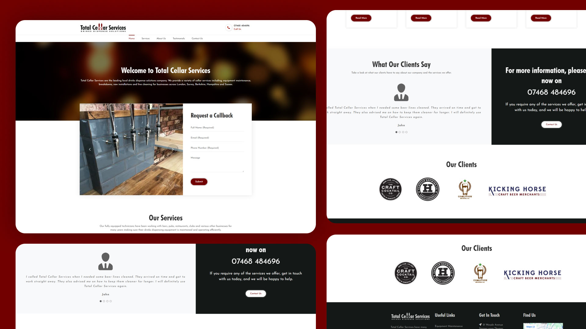Total Cellar Services website — designed and built by Telsa Media