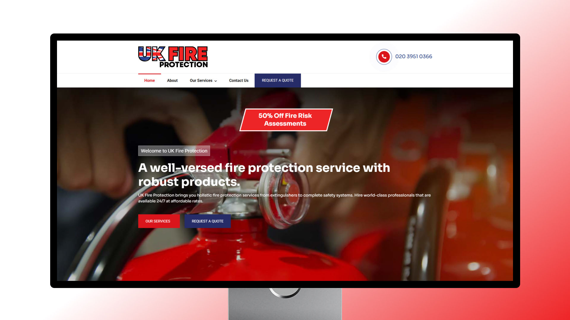UK Fire Protection website — designed and built by Telsa Media