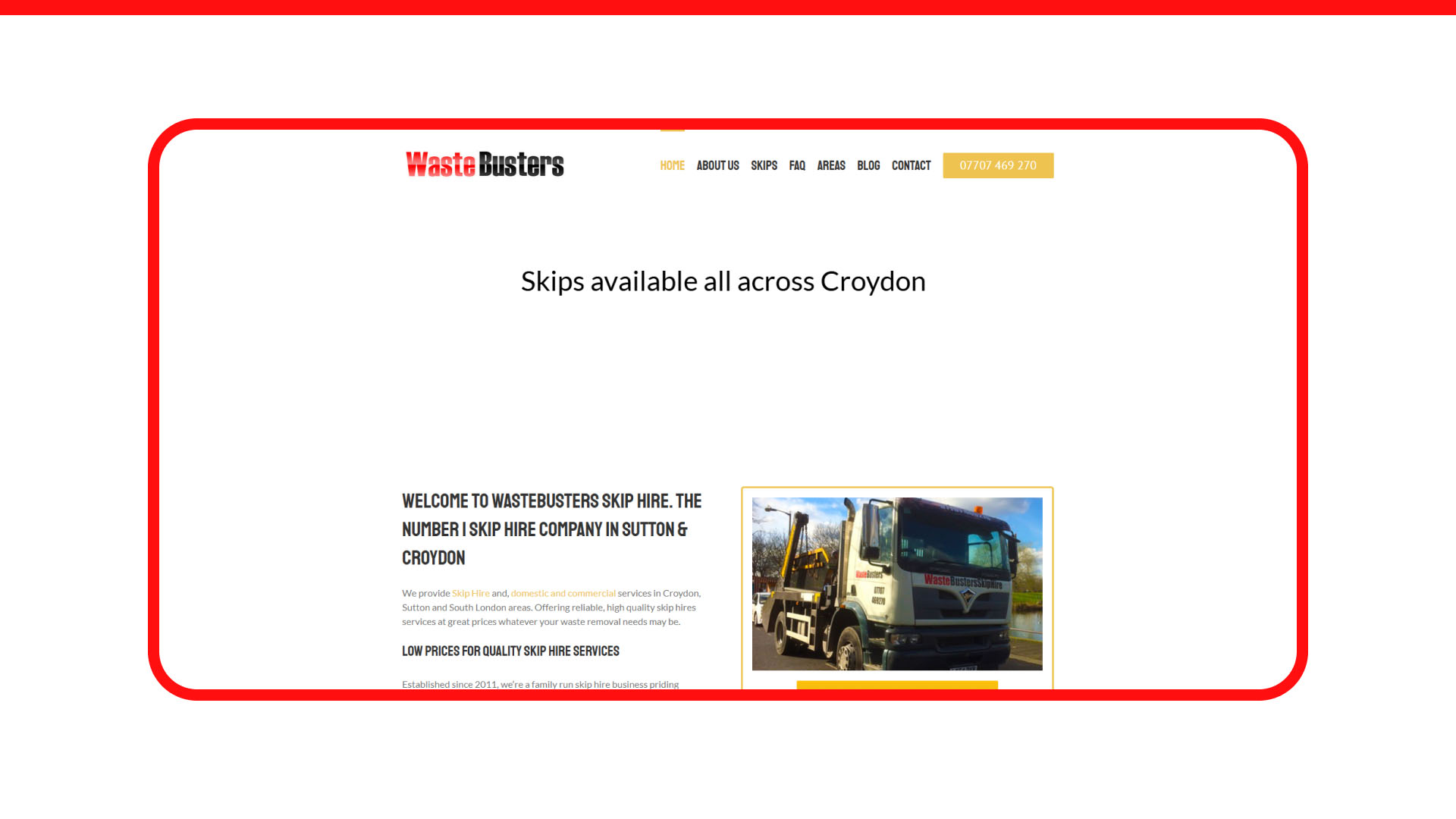 Waste Busters Skip Hire website